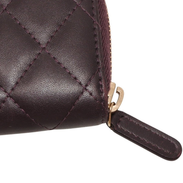 CHANEL シャネル クラシック ジップコインパース 小銭入れ 22番台 ココマーク ラムスキン パープル 美品 中古 4a000469