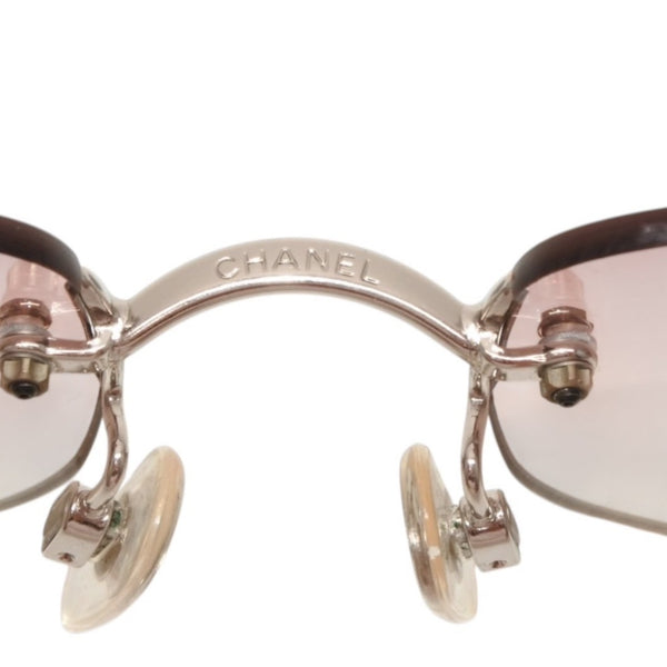 極美品 CHANEL シャネル リムレス サングラス アイウェア 4002 c.124/58 サイズ57□19 130 ココマーク ピンク グラデーション 中古 4a000490
