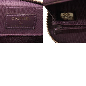 CHANEL シャネル クラシック ジップコインパース 小銭入れ 22番台 ココマーク ラムスキン パープル 美品 中古 4a000469
