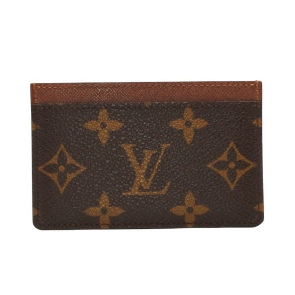 Very good condition LOUIS VUITTON Porte Carte Sample Card Case M61733 Monogram Canvas Brown Used 4a000711