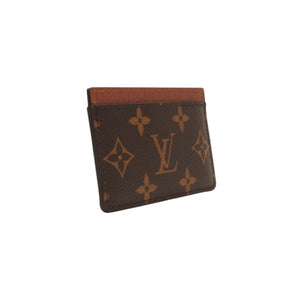 Very good condition LOUIS VUITTON Porte Carte Sample Card Case M61733 Monogram Canvas Brown Used 4a000711