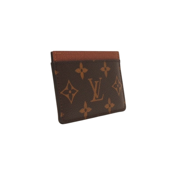 Very good condition LOUIS VUITTON Porte Carte Sample Card Case M61733 Monogram Canvas Brown Used 4a000711