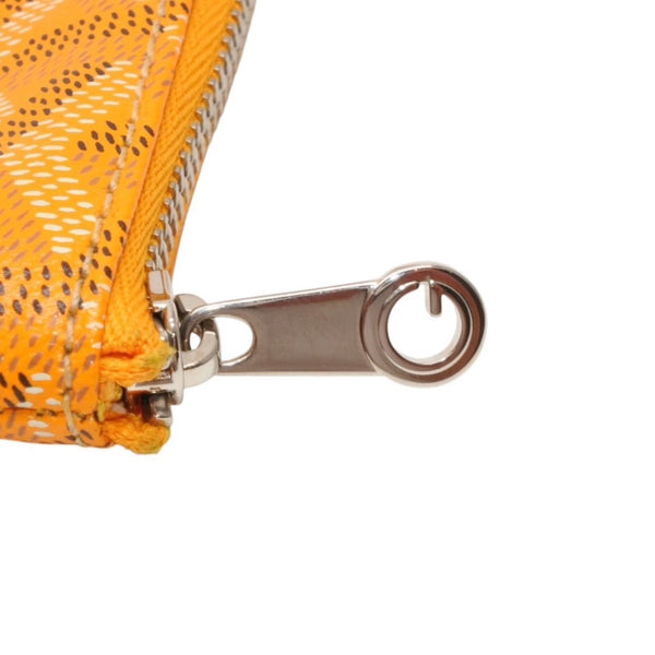 Very Good Condition GOYARD Sena Mini Pouch SENAT2MINTY09CL09P Leather PVC Yellow Silver Hardware Used 4a000708