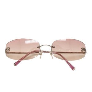 極美品 CHANEL シャネル リムレス サングラス アイウェア 4002 c.124/58 サイズ57□19 130 ココマーク ピンク グラデーション 中古 4a000490