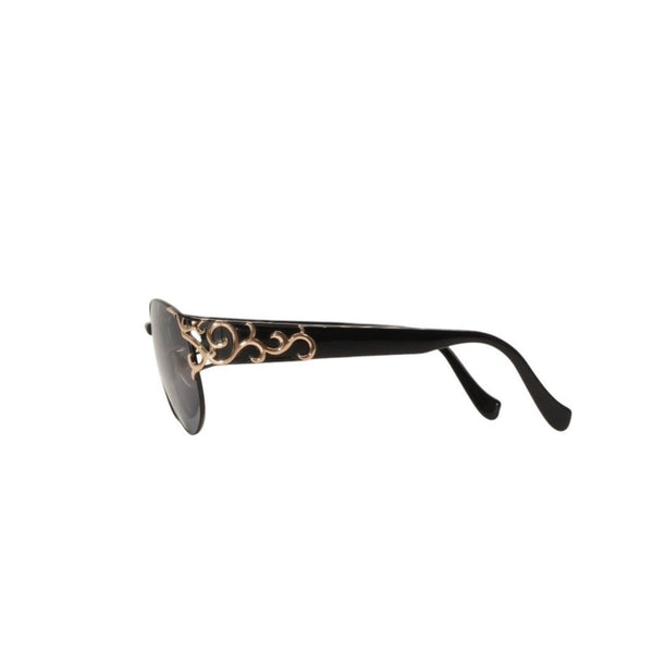 Very Good Condition YVES SAINT LAURENT Yves Saint Laurent Sunglasses Eyewear 31-4703 Black Gold Acetate Plastic Used 4a000523