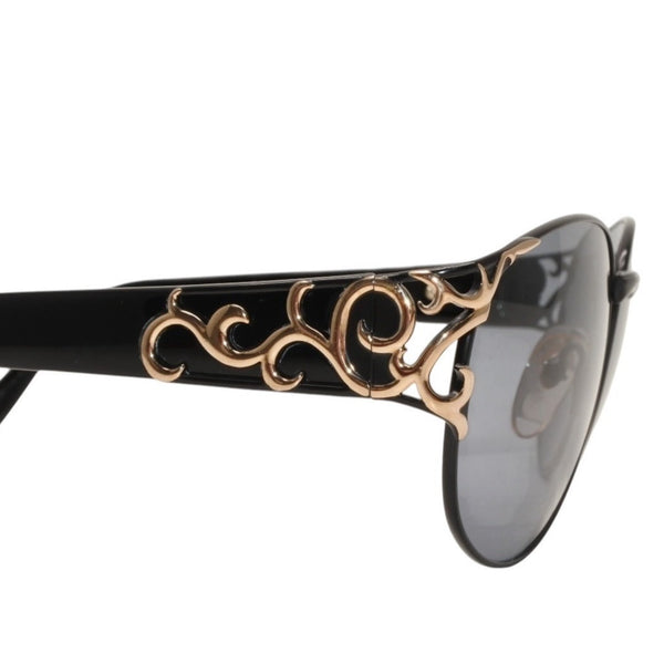 Very Good Condition YVES SAINT LAURENT Yves Saint Laurent Sunglasses Eyewear 31-4703 Black Gold Acetate Plastic Used 4a000523
