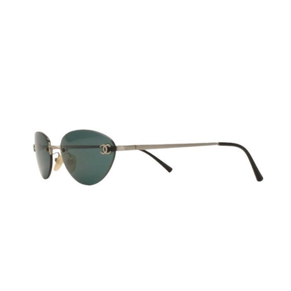 CHANEL Rimless Sunglasses Eyewear 4003 c.103/71 Size 53□19 130 Coco Mark Silver Good Condition Used 4a000518