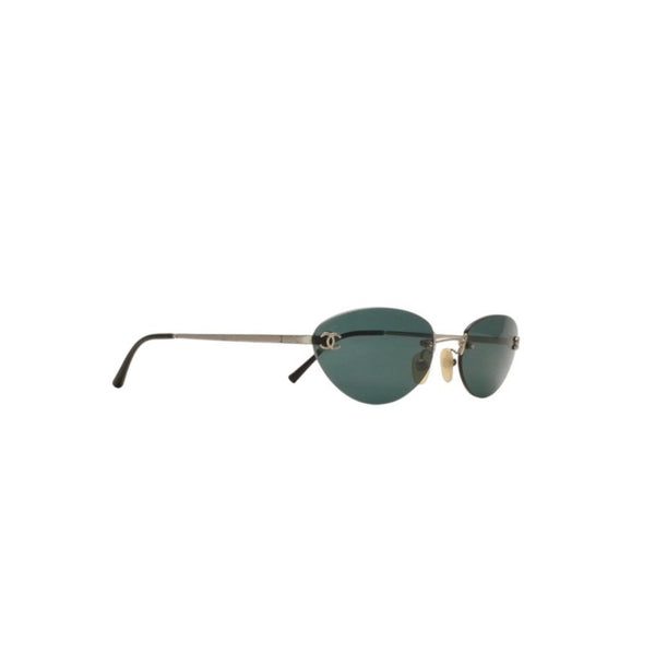 CHANEL Rimless Sunglasses Eyewear 4003 c.103/71 Size 53□19 130 Coco Mark Silver Good Condition Used 4a000518