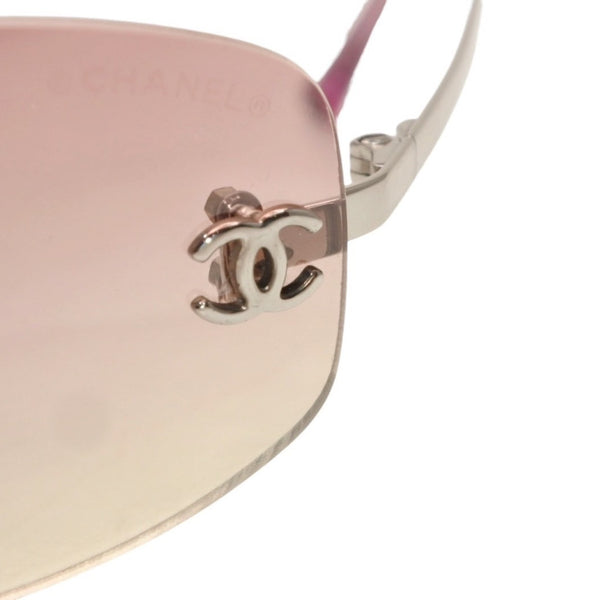 極美品 CHANEL シャネル リムレス サングラス アイウェア 4002 c.124/58 サイズ57□19 130 ココマーク ピンク グラデーション 中古 4a000490