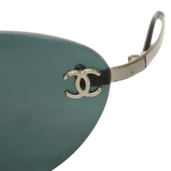 CHANEL Rimless Sunglasses Eyewear 4003 c.103/71 Size 53□19 130 Coco Mark Silver Good Condition Used 4a000518