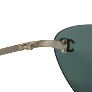 CHANEL Rimless Sunglasses Eyewear 4003 c.103/71 Size 53□19 130 Coco Mark Silver Good Condition Used 4a000518