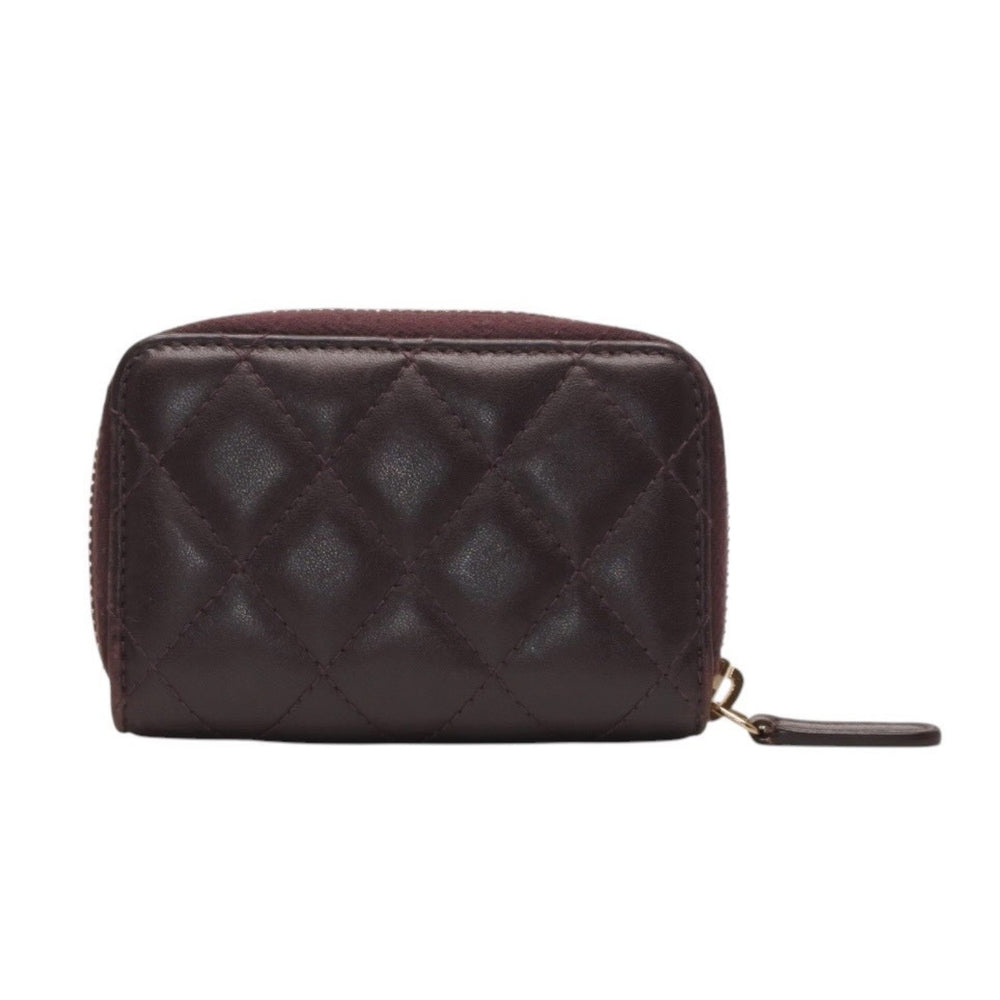 CHANEL シャネル クラシック ジップコインパース 小銭入れ 22番台 ココマーク ラムスキン パープル 美品 中古 4a000469