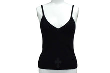 画像をギャラリービューアに読み込む, 極美品 CHROME HEARTS クロムハーツ キャミソール CHクロスパッチ サイズS カシミヤ ポリエステル レザー ブラック 中古 4b000491