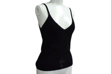 画像をギャラリービューアに読み込む, 極美品 CHROME HEARTS クロムハーツ キャミソール CHクロスパッチ サイズS カシミヤ ポリエステル レザー ブラック 中古 4b000491