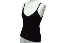 画像をギャラリービューアに読み込む, 極美品 CHROME HEARTS クロムハーツ キャミソール CHクロスパッチ サイズS カシミヤ ポリエステル レザー ブラック 中古 4b000491