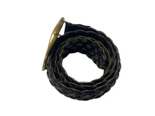 画像をギャラリービューアに読み込む, YVES SAINT LAURENT イヴサンローラン YSL ロゴ バックル ベルト ブラック レザー メッシュ 141516 ゴールド金具 小物 良品 中古 4b000533