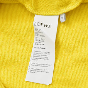 LOEWE アナグラム パッチ パーカー Leather Patch レザーパッチ Hoodie イエロー 美品 中古 4a000537