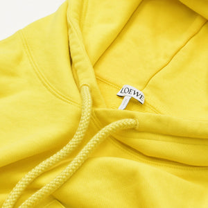 LOEWE アナグラム パッチ パーカー Leather Patch レザーパッチ Hoodie イエロー 美品 中古 4a000537
