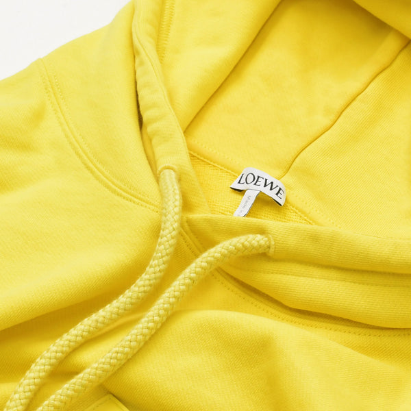 LOEWE アナグラム パッチ パーカー Leather Patch レザーパッチ Hoodie イエロー 美品 中古 4a000537