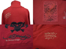 Load image into Gallery viewer, EdHardy エドハーディー スティッチデザイン ラブキルズスローリー パーカー レッド コットン サイズM 美品 中古 4b000597