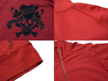 Load image into Gallery viewer, EdHardy エドハーディー スティッチデザイン ラブキルズスローリー パーカー レッド コットン サイズM 美品 中古 4b000597