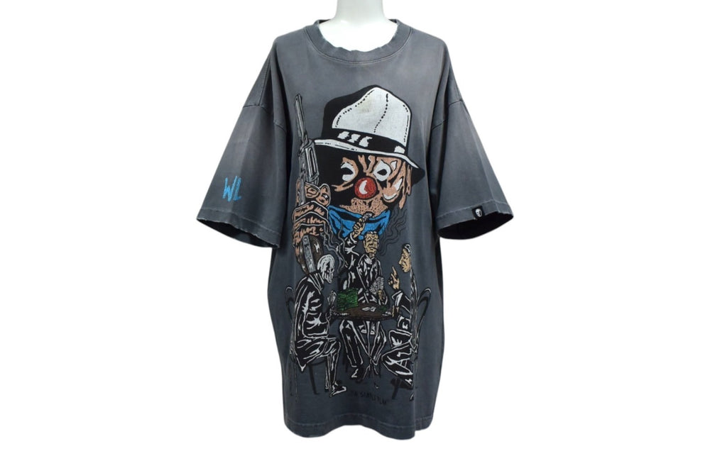 WARREN LOTAS A Simple Plan Short Sleeve T-shirt Size L Vintage Processing Black Clown Gang Good Condition Used 4b000659