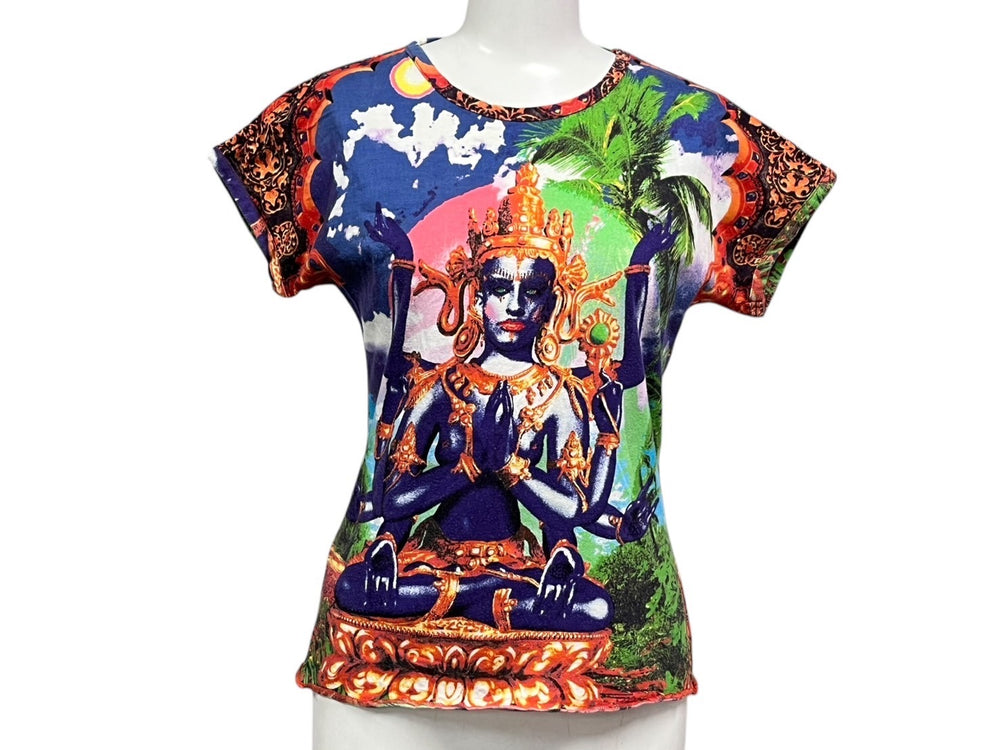 Jean Paul GAULTIER FEMME Short sleeve T-shirt Size 40 Shiva, the god of destruction and creation Indian mythology Multicolor Good condition Used 4b000680