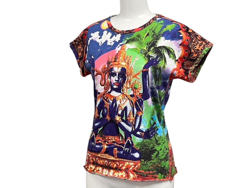 Jean Paul GAULTIER FEMME Short sleeve T-shirt Size 40 Shiva, the god of destruction and creation Indian mythology Multicolor Good condition Used 4b000680