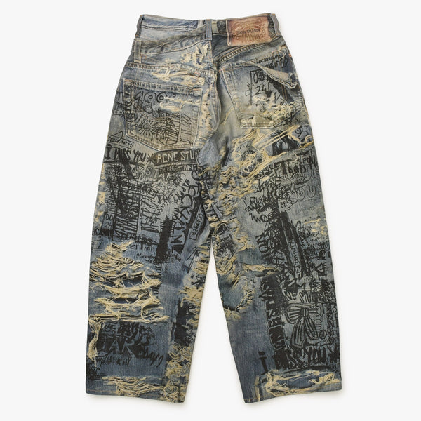 極美品 Acne Studios アクネストゥディオズ SUPER BAGGY FIT JEANS 2023 スーパーバギーフィットジーンズ BK0679 サイズ44 中古 4a000688