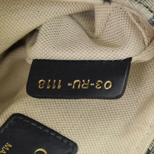 極美品 Christian Dior クリスチャンディオール サドルミニバッグ ハンドバッグ M0456CTZQ オブリーク ネイビー 中古 4a000720