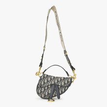 画像をギャラリービューアに読み込む, 極美品 Christian Dior クリスチャンディオール サドルミニバッグ ハンドバッグ M0456CTZQ オブリーク ネイビー 中古 4a000720