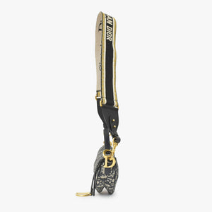 極美品 Christian Dior クリスチャンディオール サドルミニバッグ ハンドバッグ M0456CTZQ オブリーク ネイビー 中古 4a000720