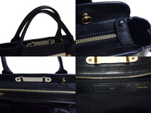 Load image into Gallery viewer, Chloe クロエ リトルアリス ハンドバッグ 2WAY ブラック アイボリー バイカラー レザー ゴールド金具 良品 中古 4b00722