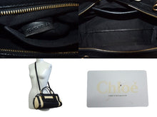 Load image into Gallery viewer, Chloe クロエ リトルアリス ハンドバッグ 2WAY ブラック アイボリー バイカラー レザー ゴールド金具 良品 中古 4b00722