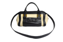 Load image into Gallery viewer, Chloe クロエ リトルアリス ハンドバッグ 2WAY ブラック アイボリー バイカラー レザー ゴールド金具 良品 中古 4b00722