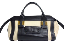 Load image into Gallery viewer, Chloe クロエ リトルアリス ハンドバッグ 2WAY ブラック アイボリー バイカラー レザー ゴールド金具 良品 中古 4b00722