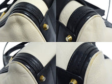 Load image into Gallery viewer, Chloe クロエ リトルアリス ハンドバッグ 2WAY ブラック アイボリー バイカラー レザー ゴールド金具 良品 中古 4b00722