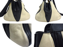 Load image into Gallery viewer, Chloe クロエ リトルアリス ハンドバッグ 2WAY ブラック アイボリー バイカラー レザー ゴールド金具 良品 中古 4b00722