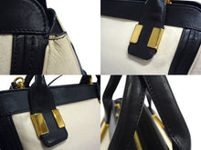 Load image into Gallery viewer, Chloe クロエ リトルアリス ハンドバッグ 2WAY ブラック アイボリー バイカラー レザー ゴールド金具 良品 中古 4b00722