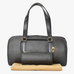Very Good Condition LOUIS VUITTON Epi Souflo Handbag Leather Noir M52222 Epi Leather Gold Hardware Used 4a000744