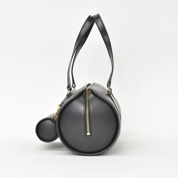 Very Good Condition LOUIS VUITTON Epi Souflo Handbag Leather Noir M52222 Epi Leather Gold Hardware Used 4a000744