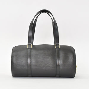 Very Good Condition LOUIS VUITTON Epi Souflo Handbag Leather Noir M52222 Epi Leather Gold Hardware Used 4a000744