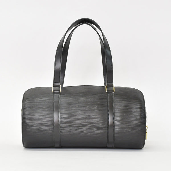 Very Good Condition LOUIS VUITTON Epi Souflo Handbag Leather Noir M52222 Epi Leather Gold Hardware Used 4a000744