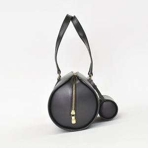 Very Good Condition LOUIS VUITTON Epi Souflo Handbag Leather Noir M52222 Epi Leather Gold Hardware Used 4a000744