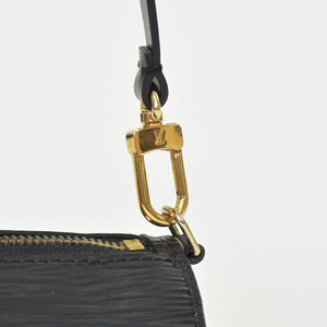 Very Good Condition LOUIS VUITTON Epi Souflo Handbag Leather Noir M52222 Epi Leather Gold Hardware Used 4a000744