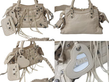 画像をギャラリービューアに読み込む, 極美品 BALENCIAGA バレンシアガ ショルダーバッグ NEO CAGOLE XS ネオカゴール XS 700940 ベージュ シルバー金具 中古 4b000819