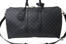 画像をギャラリービューアに読み込む, 新品同様 LOUISVUITTON ルイヴィトン キーポルバンドリエール45 ボストンバッグ N41418 ダミエグラフィット ブラック 中古 4b000833