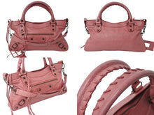 画像をギャラリービューアに読み込む, BALENCIAGA バレンシアガ ザ ファースト 2WAY ハンドバッグ ワンショルダー ピンク レザー 103208 良品 中古 4b000834