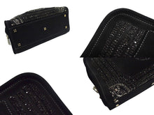 画像をギャラリービューアに読み込む, LOEWE ロエベ ビジュー アマソナ30 ハンドバッグ アナグラムロゴ スウェード レザー ブラック 黒 シルバー金具 美品 中古 4b000837