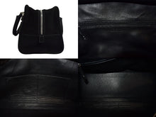 画像をギャラリービューアに読み込む, LOEWE ロエベ ビジュー アマソナ30 ハンドバッグ アナグラムロゴ スウェード レザー ブラック 黒 シルバー金具 美品 中古 4b000837